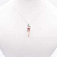 Lithium Quartz DT Silver Pendant: Ethically Mined Natural Crystal for Calm