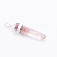 Lithium Quartz DT Silver Pendant: Ethically Mined Natural Crystal for Calm