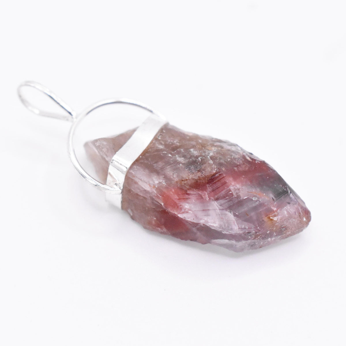 Super 7 Silver Pendant: Ethically Mined Natural Crystal