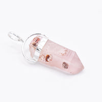Lithium Quartz Silver Pendant: Ethically Mined Natural Crystal for Calm
