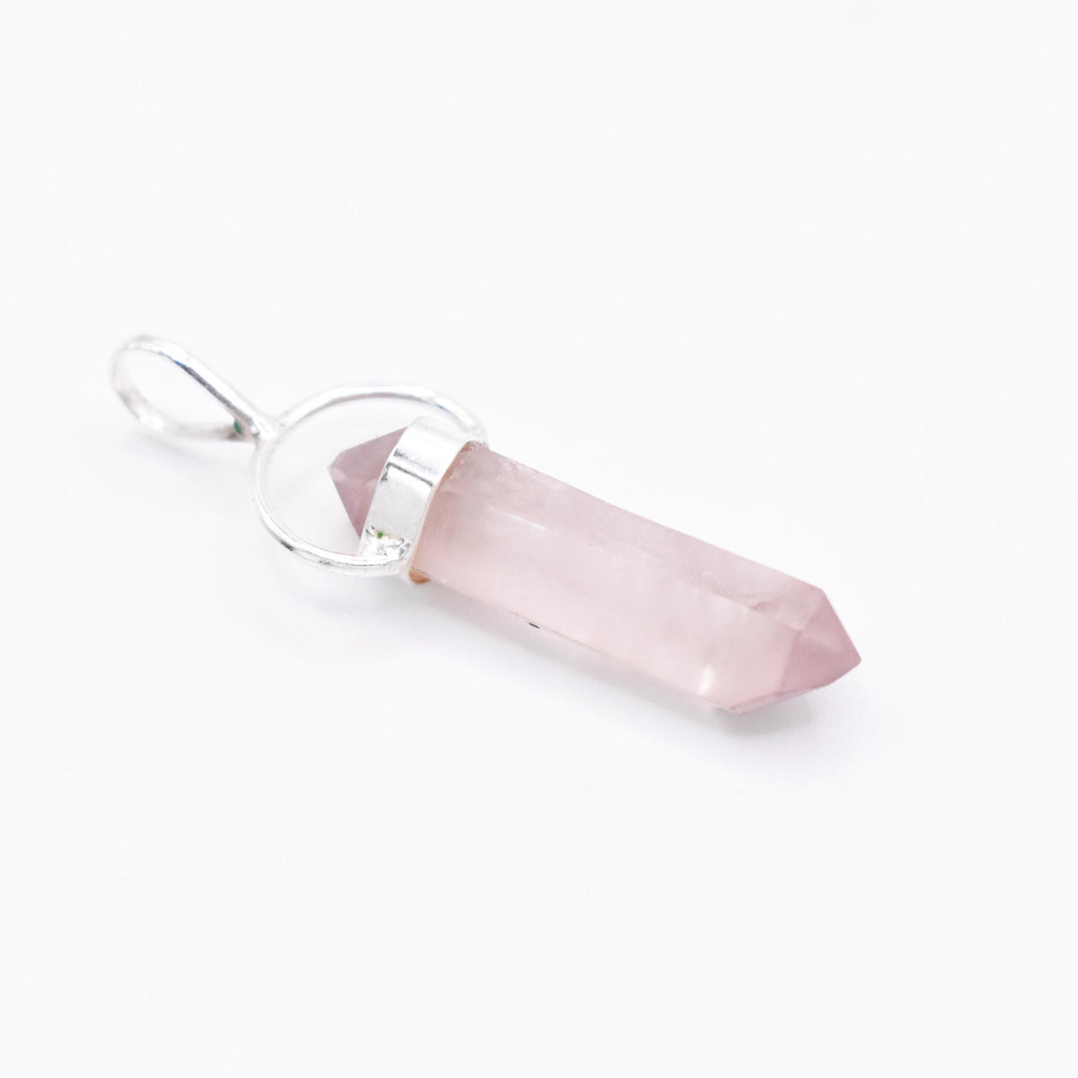Lithium Quartz DT Silver Pendant: Ethically Mined Natural Crystal for Calm