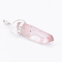 Lithium Quartz Silver Pendant: Ethically Mined Natural Crystal for Calm