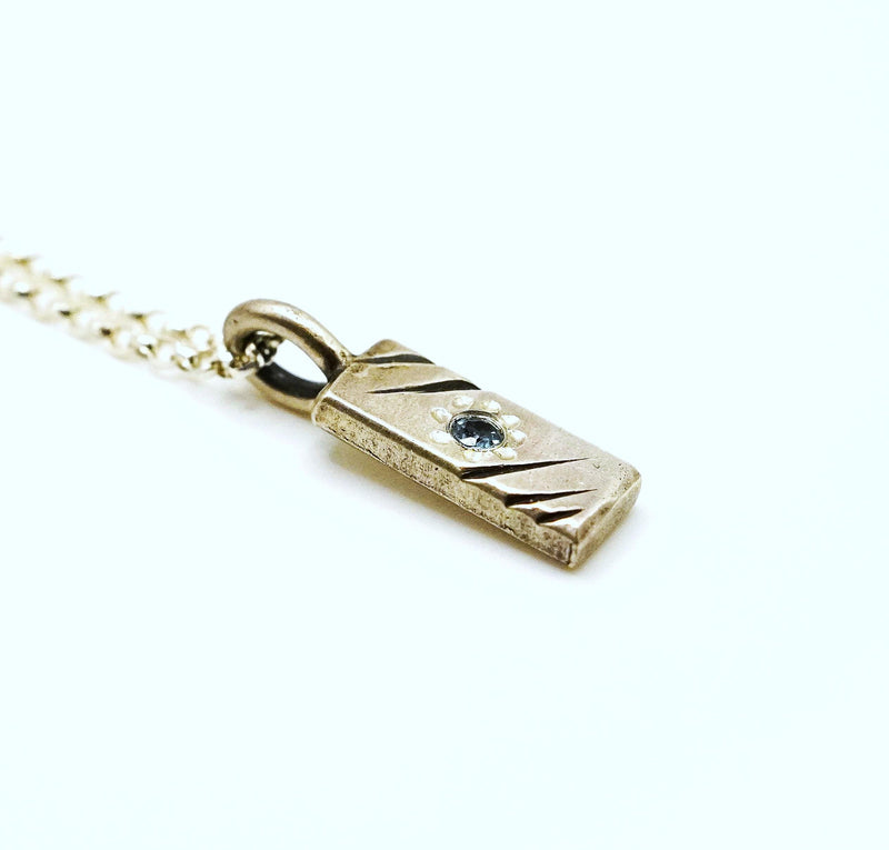 Blue Tourmaline Silver Pendant: Unique Handmade Natural Gemstone Jewellery