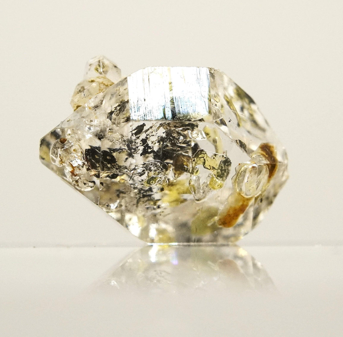 Golden Enhydro - Petroleum Quartz: Ethically Hand-Mined Himalayan Crystal