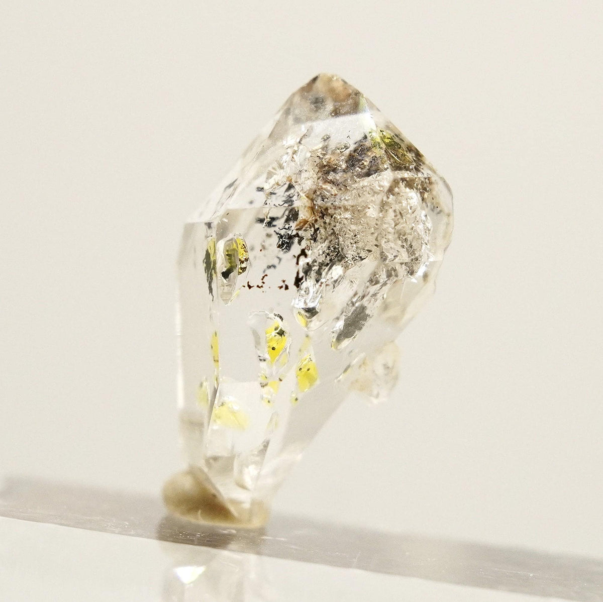 Golden Enhydro - Petroleum Quartz: Ethically Hand-Mined Himalayan Crystal