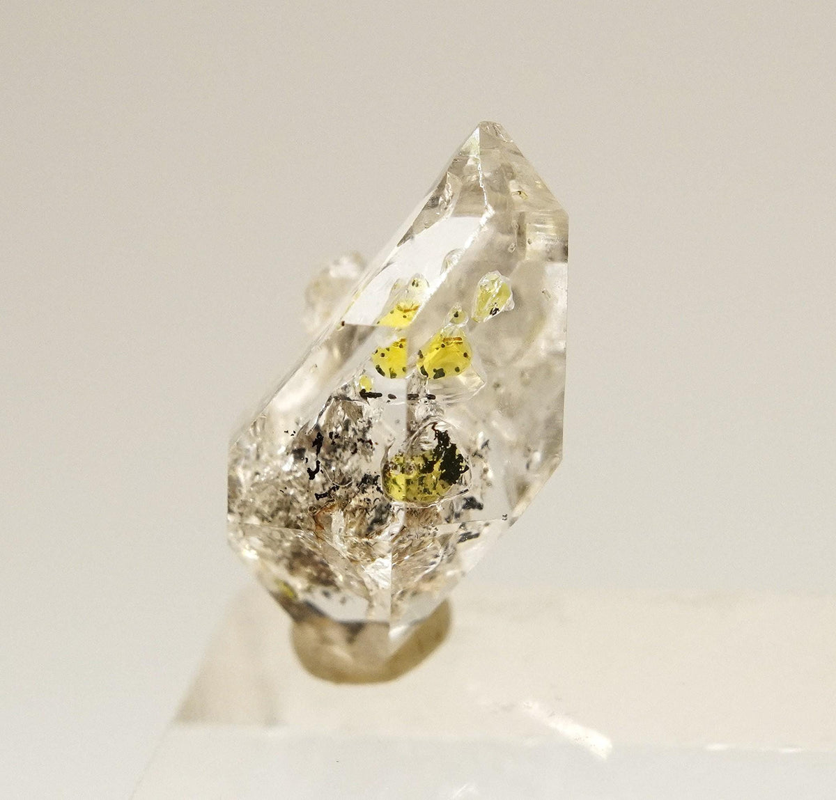 Golden Enhydro - Petroleum Quartz: Ethically Hand-Mined Himalayan Crystal