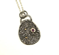Ruby Silver & Gold Pendant: Handmade Natural Gemstone Jewellery