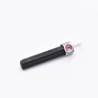 Handmade Black Tourmaline & Pink Tourmaline Silver Pendant