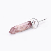 Lithium Quartz DT Silver Pendant: Ethically Mined Natural Crystal for Calm