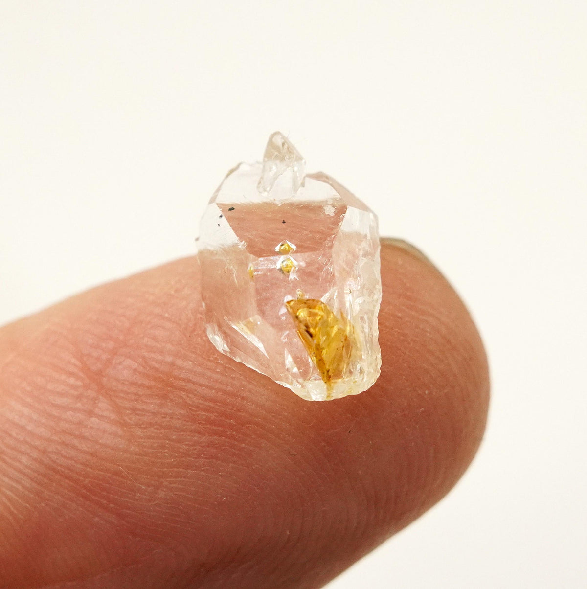 Golden Enhydro - Petroleum Quartz: Ethically Hand-Mined Himalayan Crystal