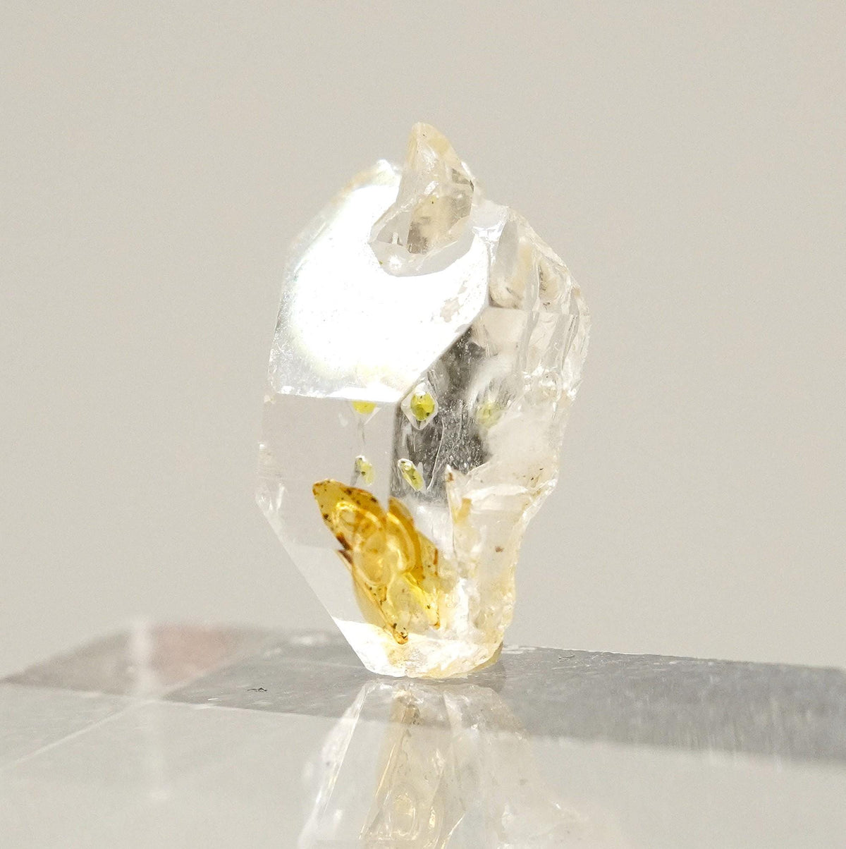 Golden Enhydro - Petroleum Quartz: Ethically Hand-Mined Himalayan Crystal