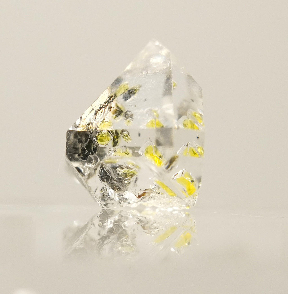 Golden Enhydro - Petroleum Quartz: Ethically Hand-Mined Himalayan Crystal