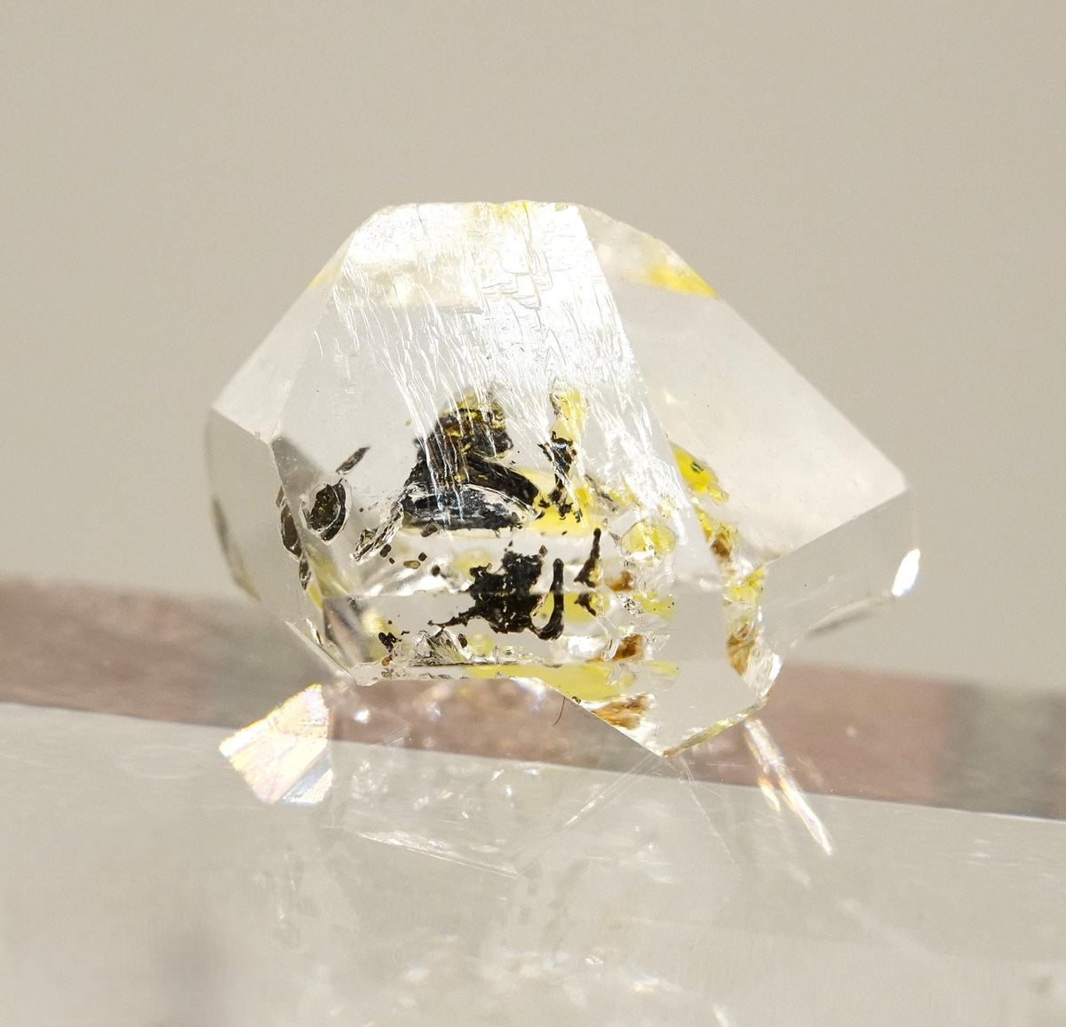 Golden Enhydro - Petroleum Quartz: Ethically Hand-Mined Himalayan Crystal