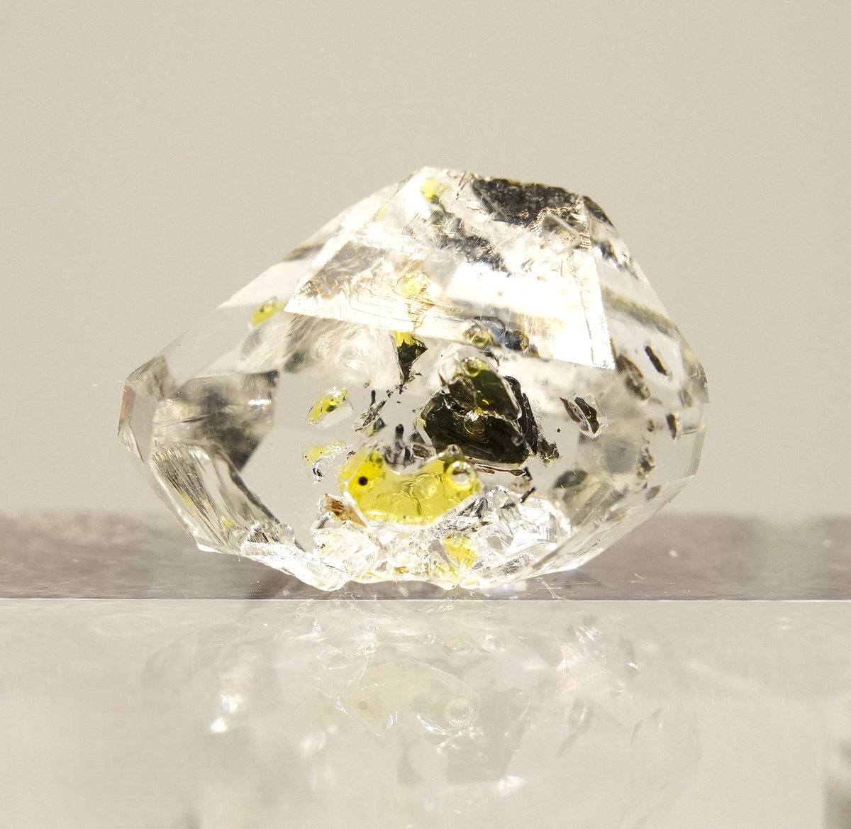 Golden Enhydro - Petroleum Quartz: Ethically Hand-Mined Himalayan Crystal