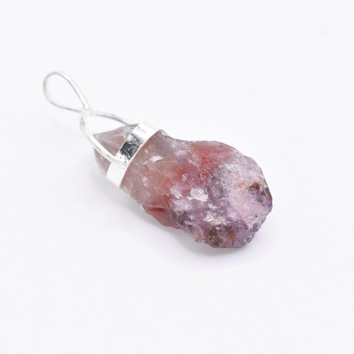 Super 7 Silver Pendant: Ethically Mined Natural Crystal