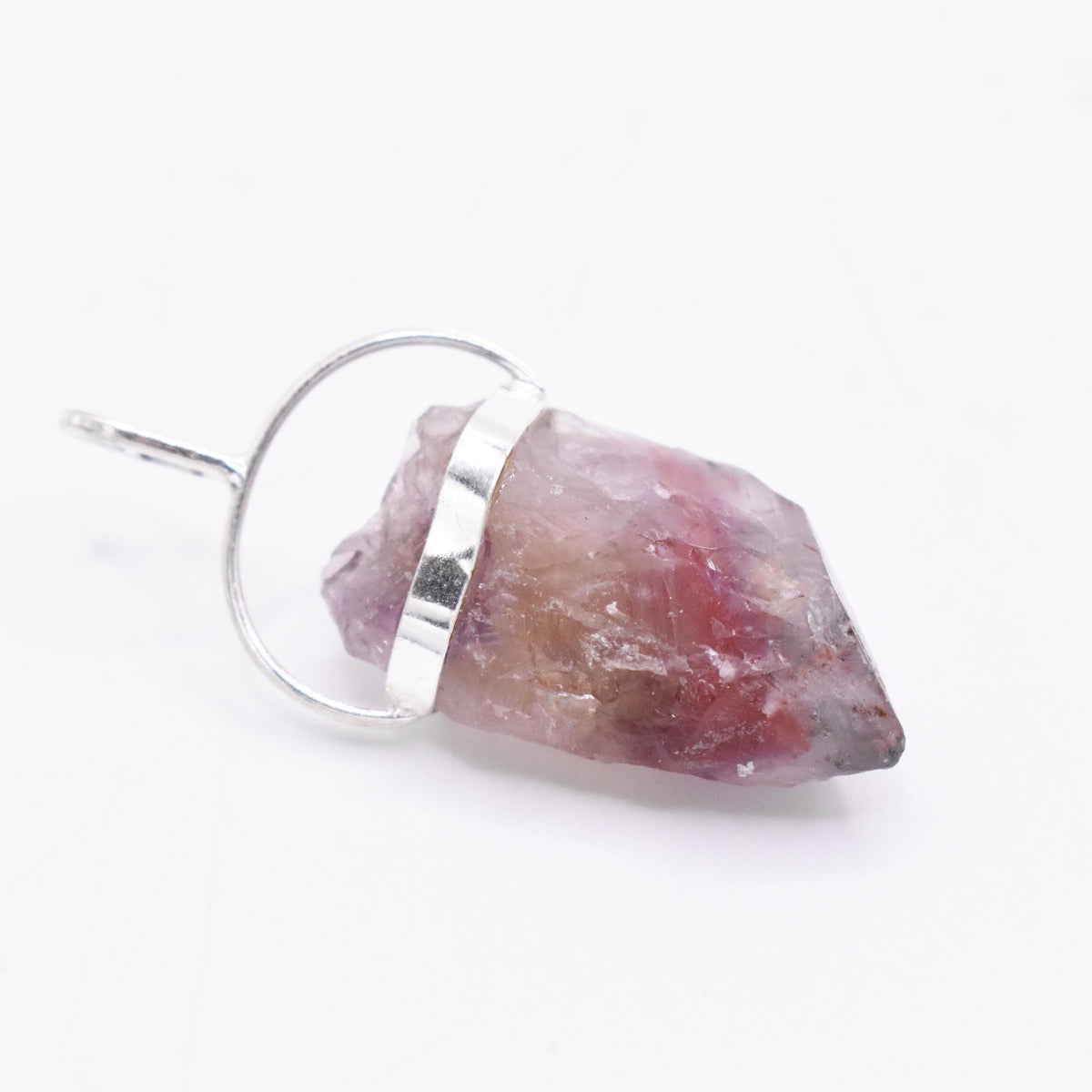 Super 7 Silver Pendant: Ethically Mined Natural Crystal