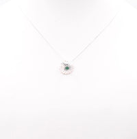 Emerald Silver Flower Pendant: Unique Handmade Natural Gemstones Jewellery