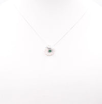 Emerald Silver Flower Pendant: Unique Handmade Natural Gemstones Jewellery