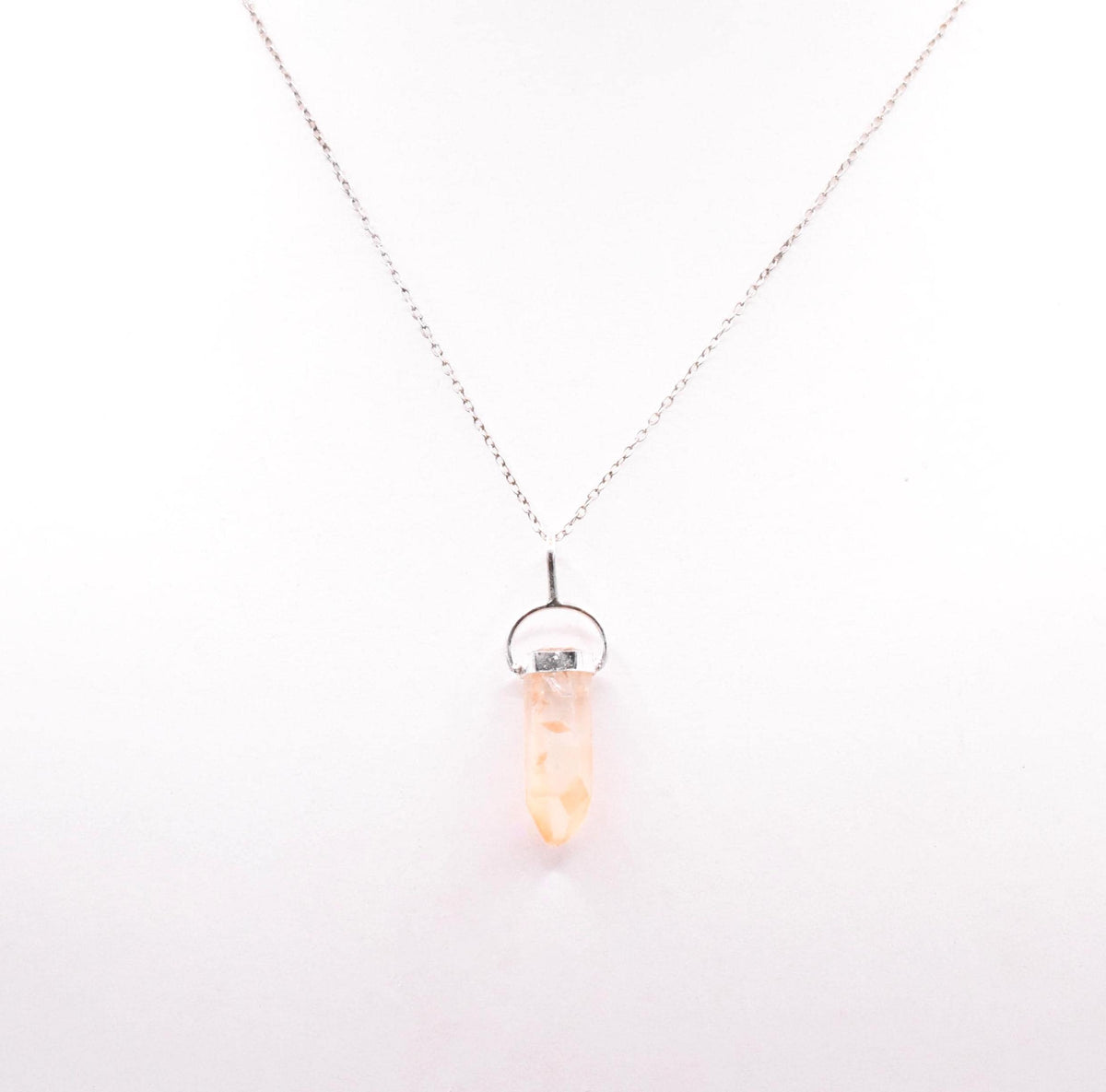 Golden Lemurian Quartz Silver Pendant: Ethically Hand-Mined Natural Crystal