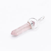 Lithium Quartz DT Silver Pendant: Ethically Mined Natural Crystal for Calm