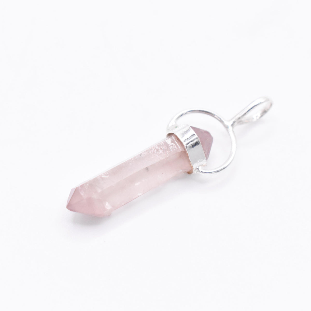 Lithium Quartz DT Silver Pendant: Ethically Mined Natural Crystal for Calm