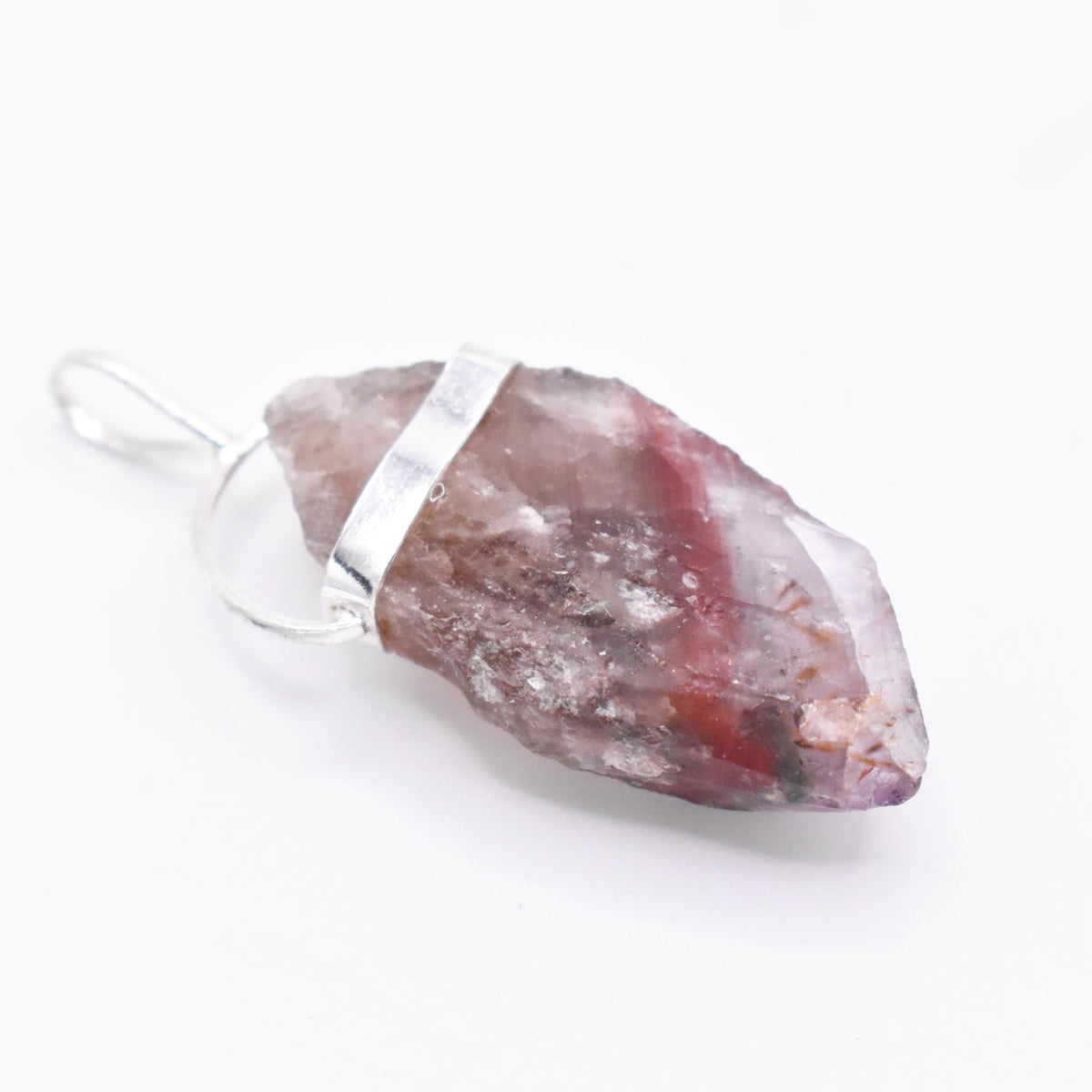 Super 7 Silver Pendant: Ethically Mined Natural Crystal