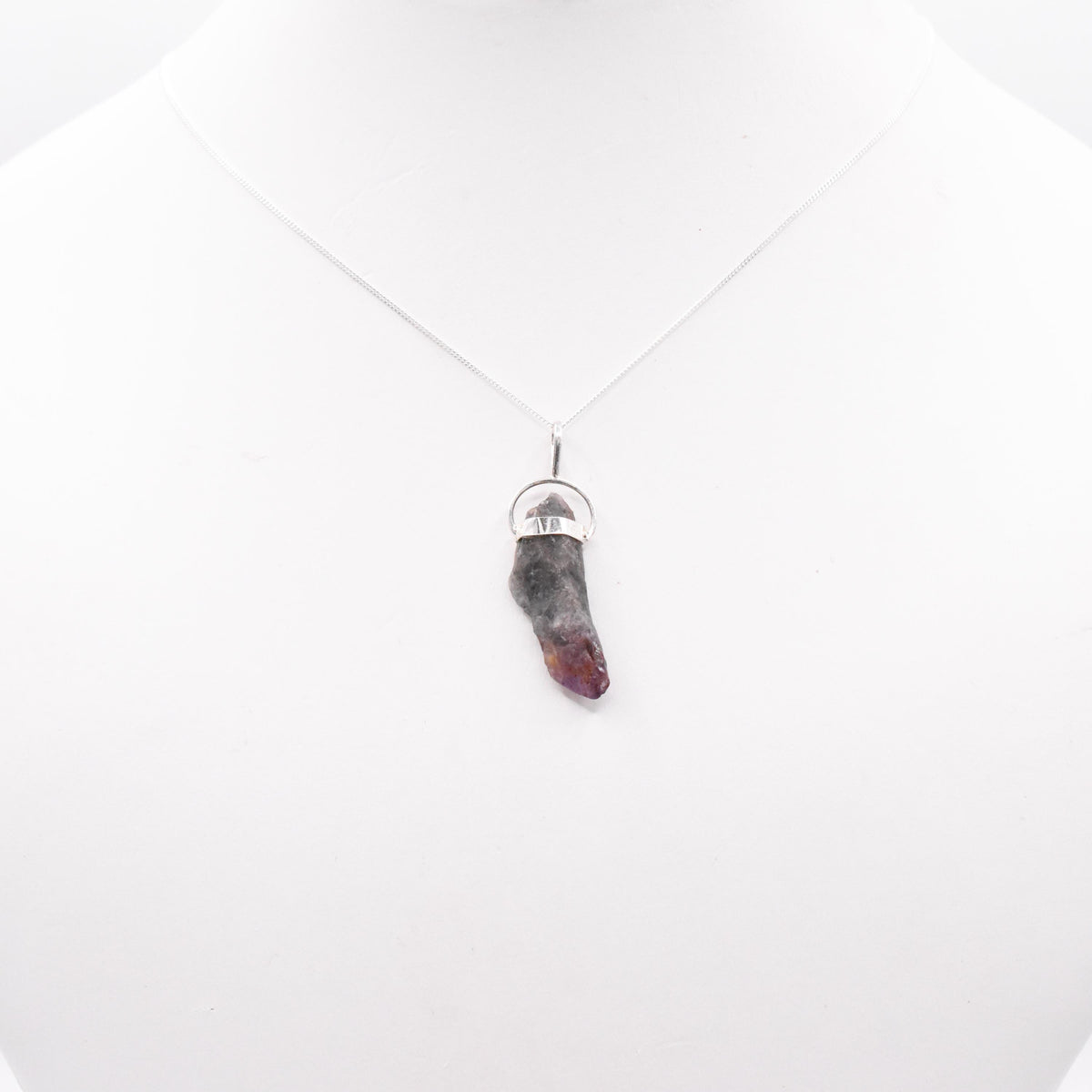 Super 7 Silver Pendant: Ethically Mined Natural Crystal