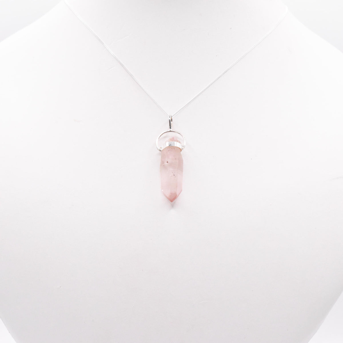 Lithium Quartz Silver Pendant: Ethically Mined Natural Crystal for Calm