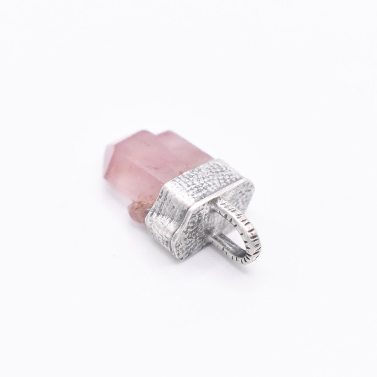 Handmade Lithium Quartz Crystal Silver Pendant