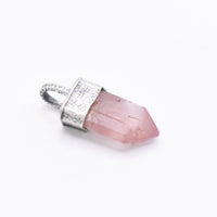 Handmade Lithium Quartz Crystal Silver Pendant