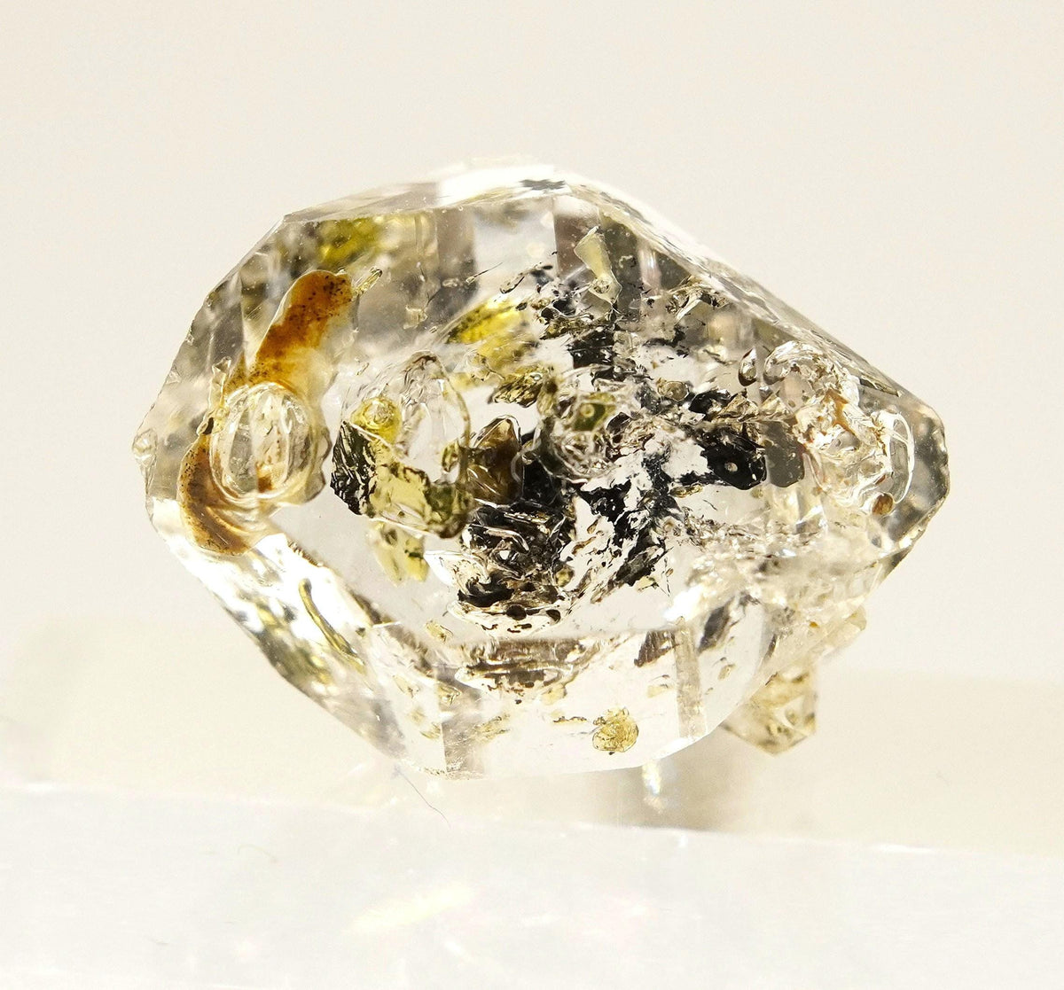 Golden Enhydro - Petroleum Quartz: Ethically Hand-Mined Himalayan Crystal