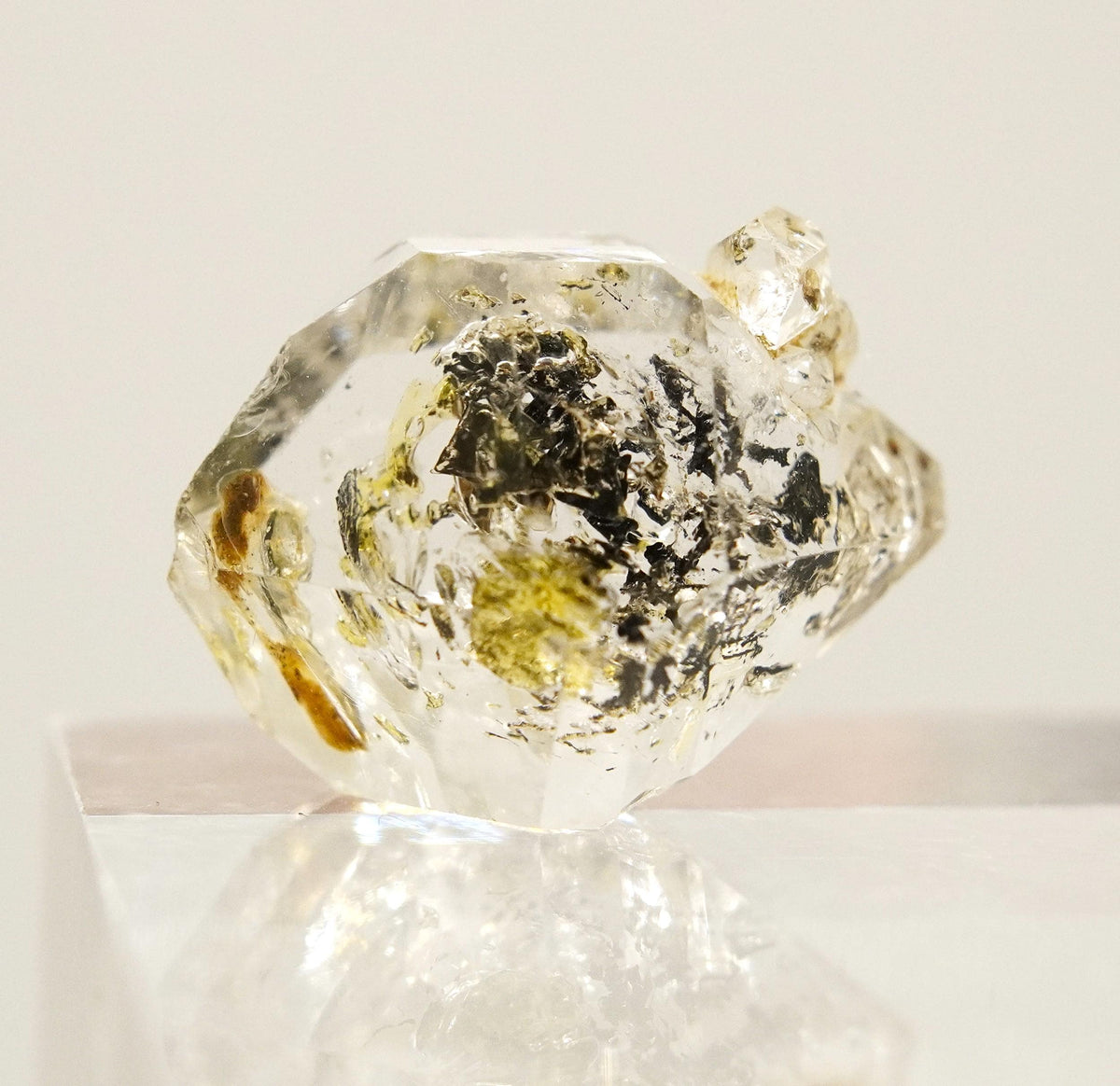 Golden Enhydro - Petroleum Quartz: Ethically Hand-Mined Himalayan Crystal