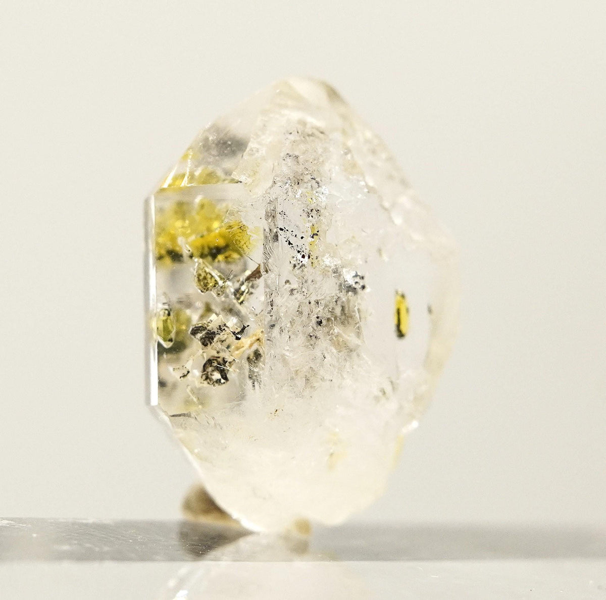 Golden Enhydro - Petroleum Quartz: Ethically Hand-Mined Himalayan Crystal