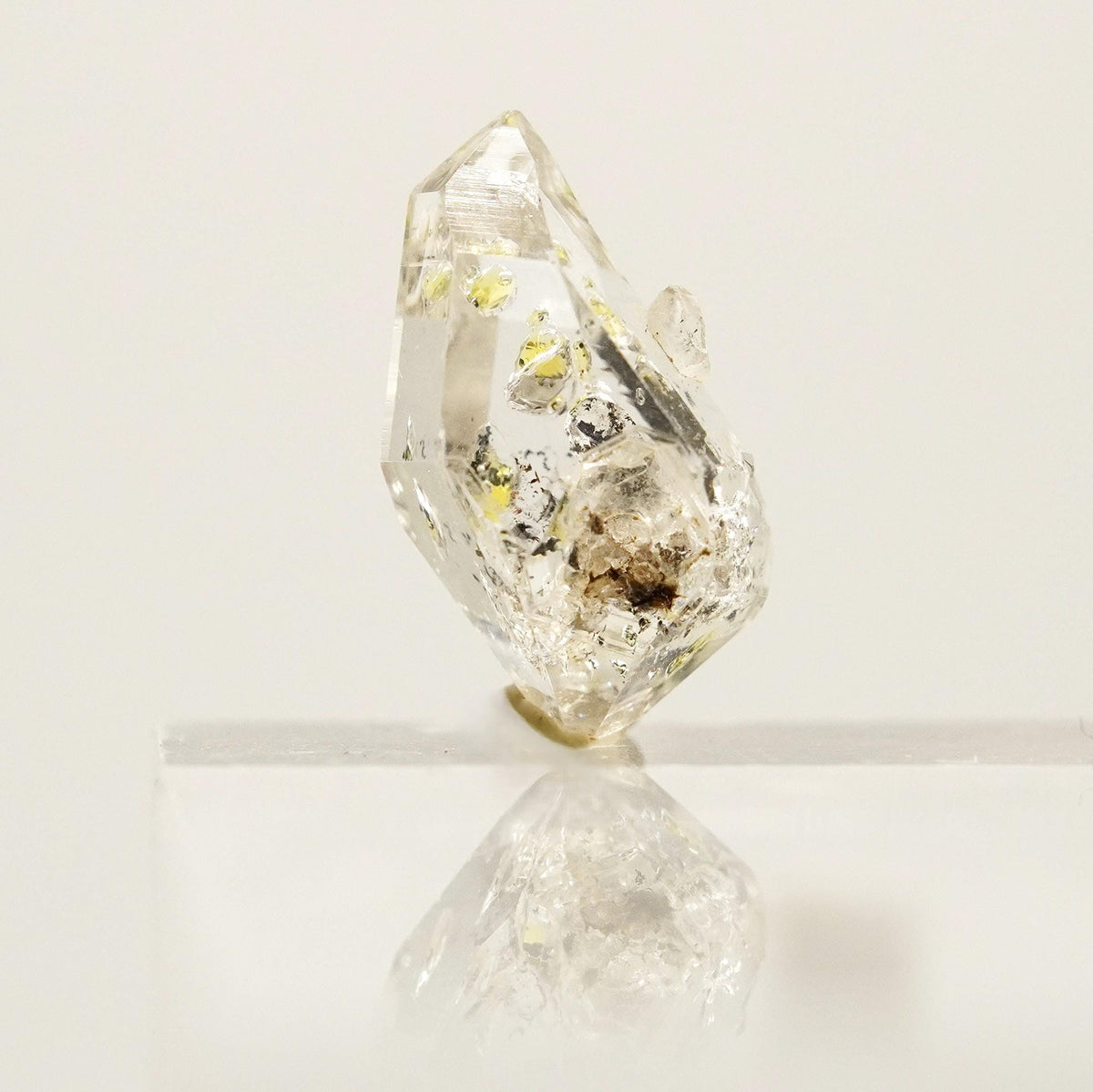 Golden Enhydro - Petroleum Quartz: Ethically Hand-Mined Himalayan Crystal