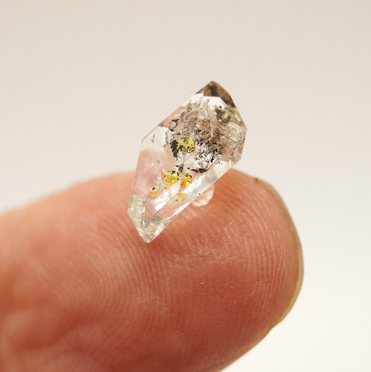 Golden Enhydro - Petroleum Quartz: Ethically Hand-Mined Himalayan Crystal