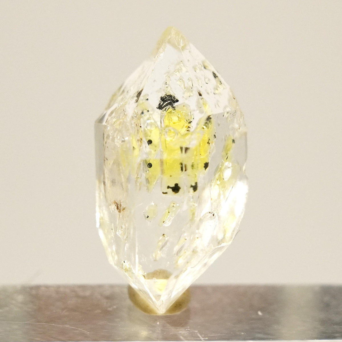 Golden Enhydro - Petroleum Quartz: Ethically Hand-Mined Himalayan Crystal