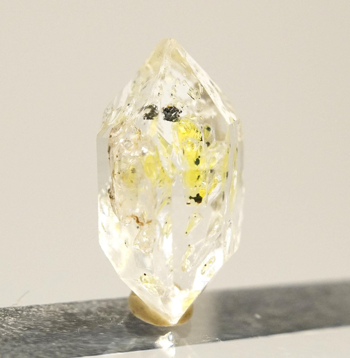 Golden Enhydro - Petroleum Quartz: Ethically Hand-Mined Himalayan Crystal