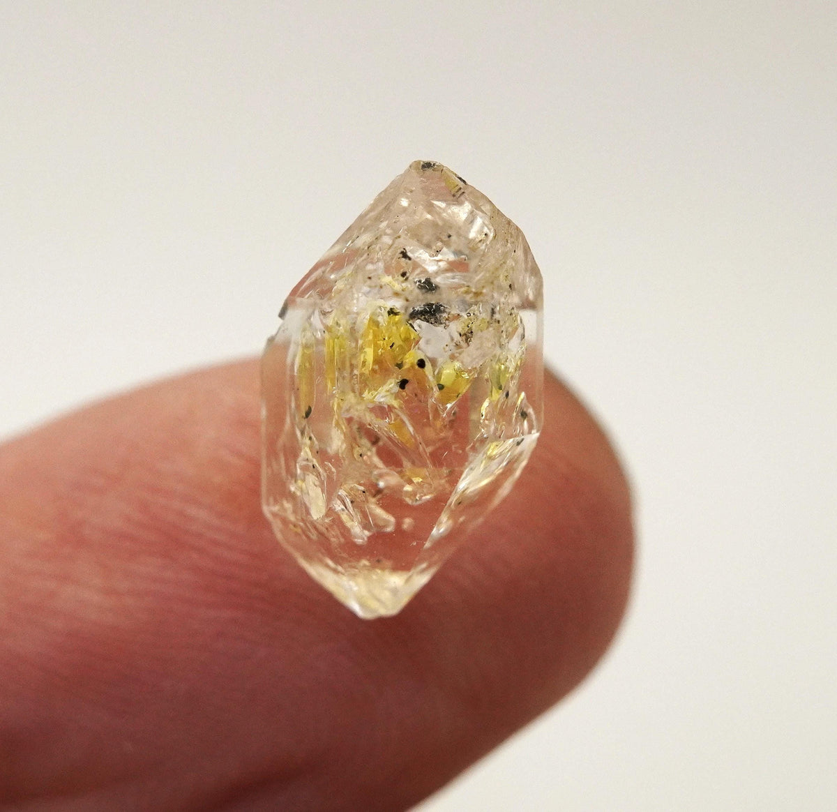 Golden Enhydro - Petroleum Quartz: Ethically Hand-Mined Himalayan Crystal
