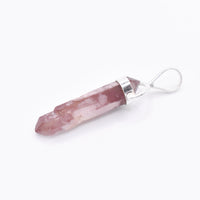 Lithium Quartz DT Silver Pendant: Ethically Mined Natural Crystal for Calm