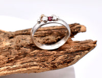 Handmade Ruby Ring in Sterling Silver & Gold