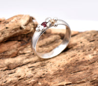 Handmade Ruby Ring in Sterling Silver & Gold