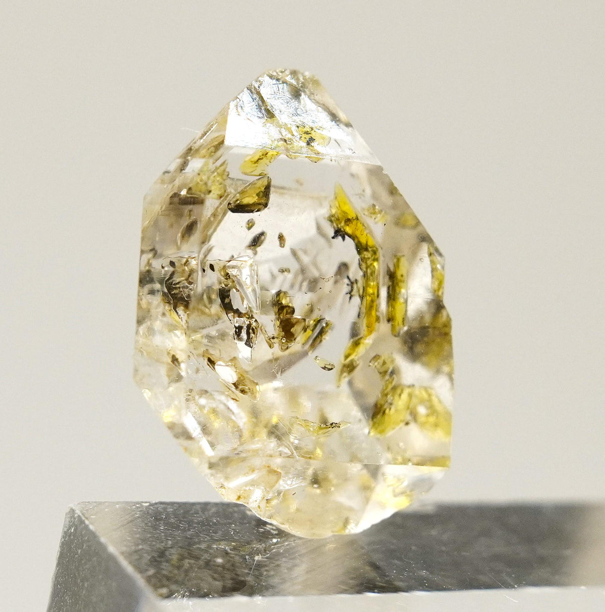 Golden Enhydro - Petroleum Quartz: Ethically Hand-Mined Himalayan Crystal
