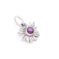Star Ruby Sterling Silver Flower Pendant
