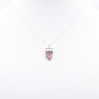 Handmade Lithium Quartz Crystal Silver Pendant