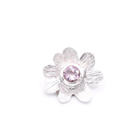 Pink Tourmaline Silver Flower Pendant: Unique Handmade Natural Gemstone Jewellery