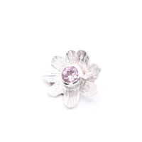 Pink Tourmaline Silver Flower Pendant: Unique Handmade Natural Gemstone Jewellery