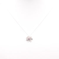 Pink Tourmaline Silver Flower Pendant: Unique Handmade Natural Gemstone Jewellery