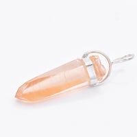 Golden Lemurian Quartz Silver Pendant: Ethically Hand-Mined Natural Crystal