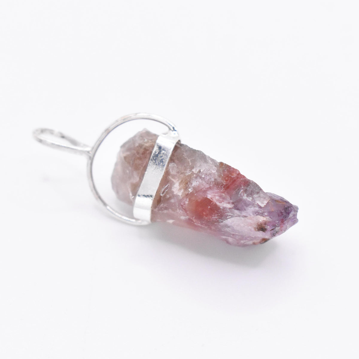 Super 7 Silver Pendant: Ethically Mined Natural Crystal