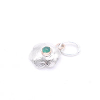 Emerald Silver Flower Pendant: Unique Handmade Natural Gemstone Jewellery